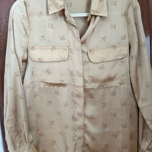 Elie Tahari Beige Floral Blouse